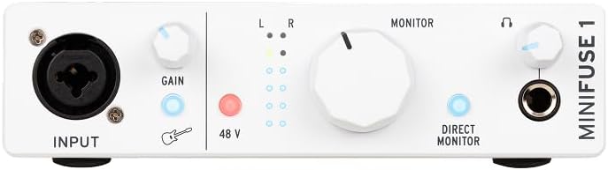 Arturia MiniFuse 1 - Compact USB Audio Interface with Creative Software for Recording, Production, Podcasting, Guitar - White