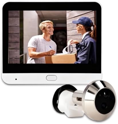 Yunseity 1080P Video Door Viewer, 120° Peephole Camera with 4.3 Inch Color Monitor, Two Way Talk, Night Vision, PIR Motion Detection, Camera Camera System