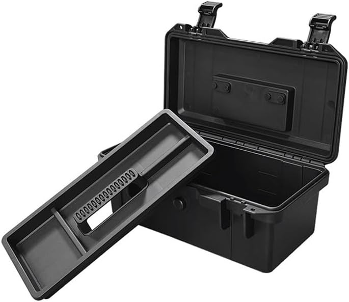 Toolbox Household Hardware Tool Box Electrician Repair Box Thickened Handheld Storage Box Multi-Functional Tool Storage Box Car Emergency Repair Box Tool Box(Black)
