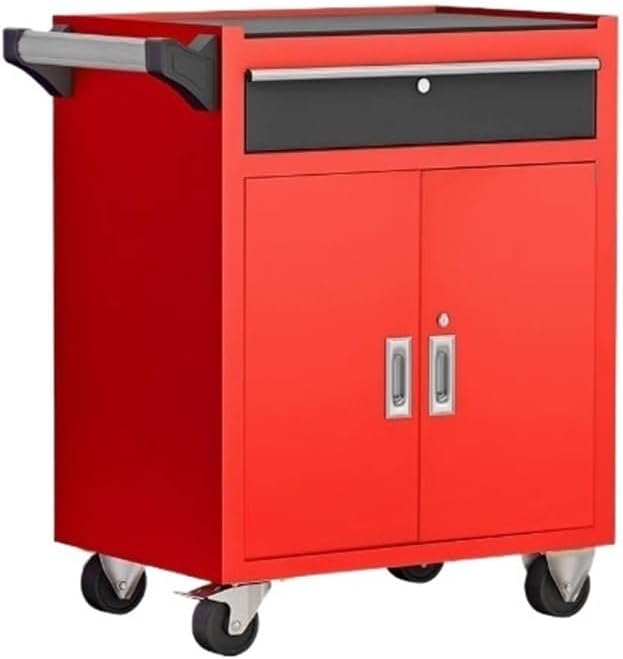 Tool Box Multi Functional Car Repair Handcart, Mobile Thick Drawer Tool Cabinet, Workshop Toolbox 80 Centimeters High Tool Storage(Red)