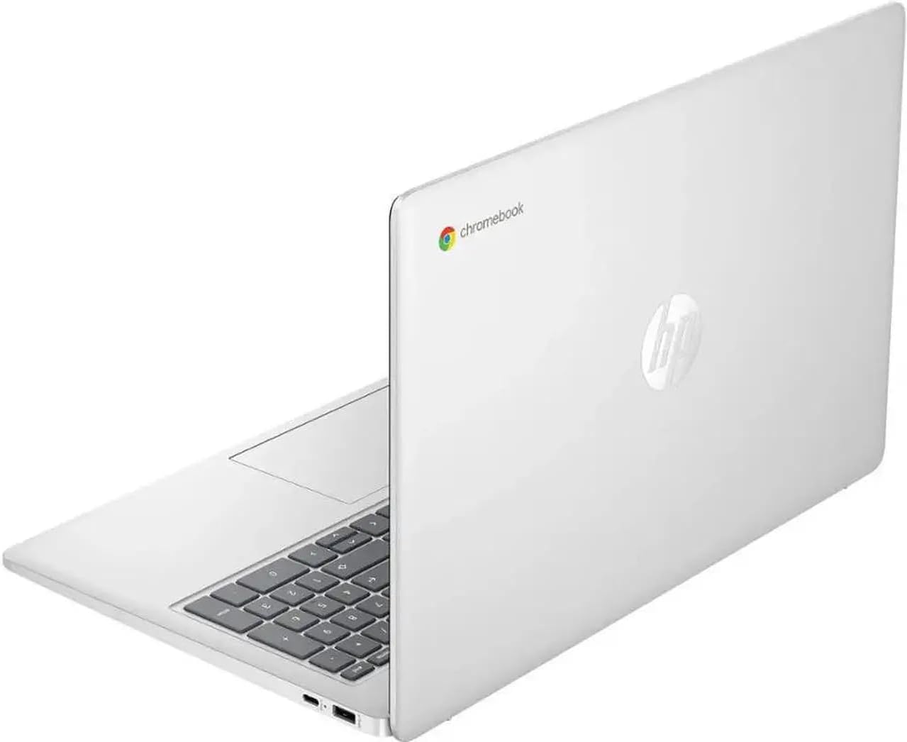 HP 15.6' HD Chromebook Laptop |Intel Processor N200|Intel UHD Graphics| WiFi| Webcam| Silver | 8GB RAM DDR5 | 64GB SSD |Chrome OS |Bundle with USB 3.0 Hub