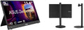 ASUS ZenScreen 16' (15.6 inch viewable) 1080P USB-C Portable Monitor (MB16AHV) & ZenScreen Stand MTS02D - Ergonomic Stand for Portable Monitors, Tilt, Pivot, Height adjustments, 1/4'