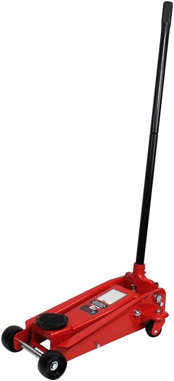 K Tool International 63131B 3 Ton Automotive Service Floor Jack for Garages, Repair Shops, and DIY, Portable, Compact, 6,000 lbs. Capacity, Hydraulic Lifting Range 5.5' - 8.75', Heavy Duty Steel, Red