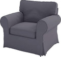 Heavy Duty UPPLAND (Not EKTORP) Sofa Cover Replacement Compatible with IKEA UPPLAND 3 Seat Sofa, Loveseat, Armchair, Sectional Corner, or Footstool Slipcover Only (Uppland Chair Dark Gray)