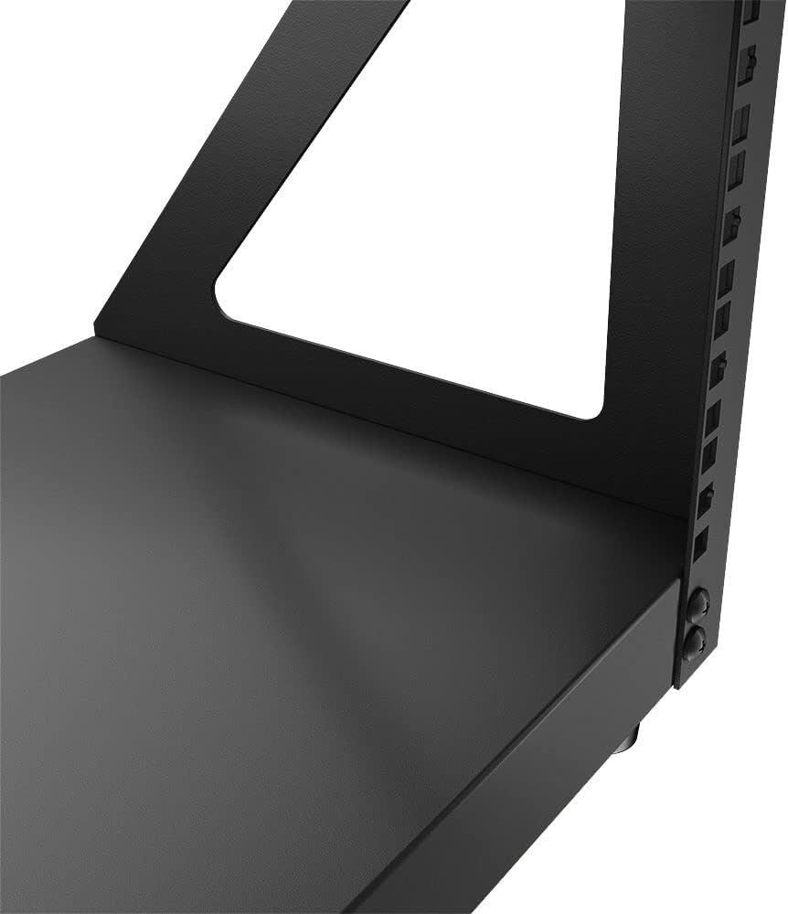 NavePoint 6U 2 Post Server Rack for 19 Inch Equipment, Freestanding Desktop Rack for AV, Networking, Data & IT Devices, Heavy Duty 2-Post Rack 6U 330lbs Weight Capacity, Black