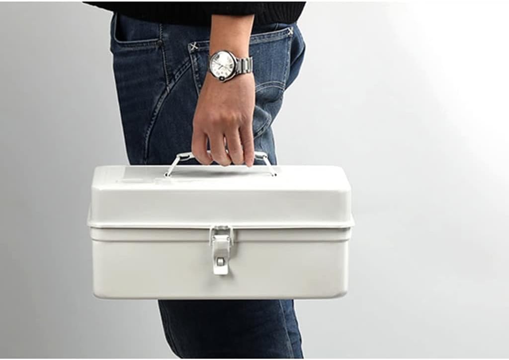 Portable Tool Box Toolbox Repair Tool Storage Box Home Accessories Storage Box with Comfort Handle and Metal Buckle Durable Tool Box Small Parts Box (Color : B)