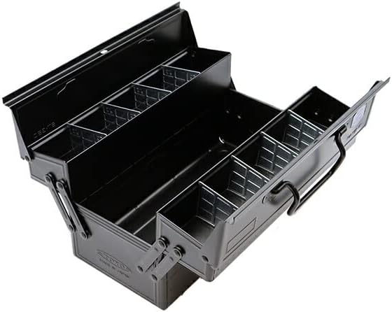 Toyo ST-350BK Color 2-Tier Tool Box, Black
