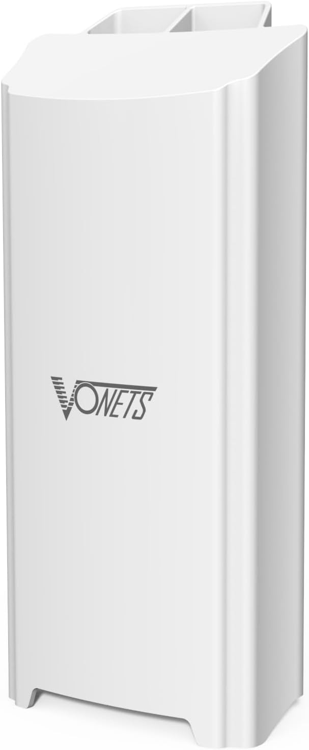 Vonets 1800Mbps Point-to-Point Wireless Bridge, 2KM Range, 5.8G WiFi Extender, Dual Gigabit Ports, PoE or DC Powered, IP65 Weatherproof, Outdoor, Building (2)