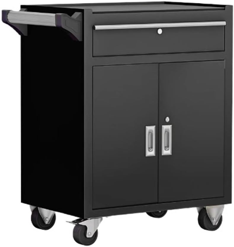 Tool Box Multi Functional Car Repair Handcart, Mobile Thick Drawer Tool Cabinet, Workshop Toolbox 80 Centimeters High Tool Storage(Black)