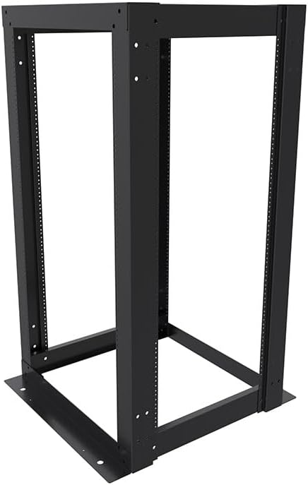 NavePoint 25U 23-inch Width 4-Post Frame Rack Open Frame Rack with Threaded for 23-Inch Equipment, Server Rack 881 lbs Weight Capacity, Floor Mount, RU Markings