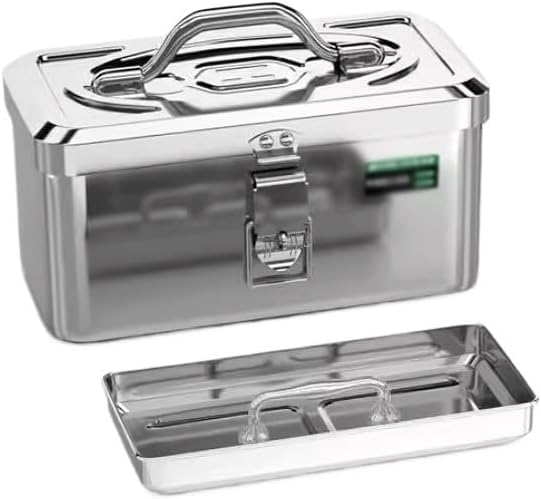 Tool Box Stainless Steel Toolbox Industrial Grade Storage Box Car Maintenance Box Multifunctional Thickened Electrical Box Outdoor Emergency Box Tool Storage