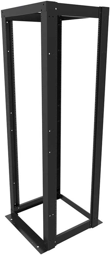 NavePoint 42U 23-inch Width 4-Post Frame Rack - Open Frame Rack with Threaded for 23 Inch Equipment, Server Rack 881 lbs Weight Capacity, Floor Mount, RU Markings
