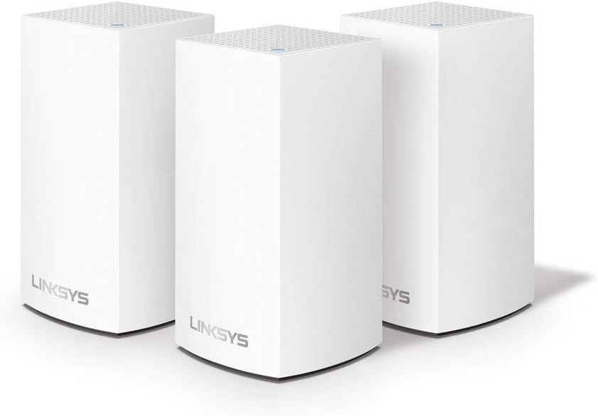 Linksys Velop Dual Band Intelligent Mesh WiFi System Ultra-Fast and Full-Strength Mesh Wi-Fi, Handles 50+ Devices, MU-MIMO Technology - White (AC1200)