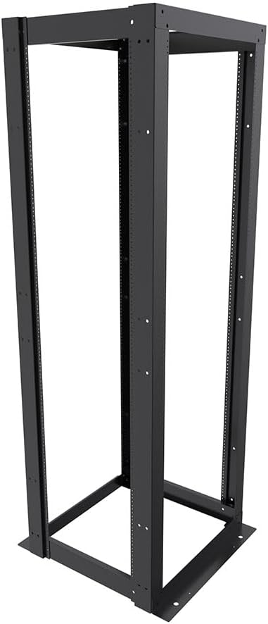NavePoint 42U 23-inch Width 4-Post Frame Rack - Open Frame Rack with Threaded for 23 Inch Equipment, Server Rack 881 lbs Weight Capacity, Floor Mount, RU Markings