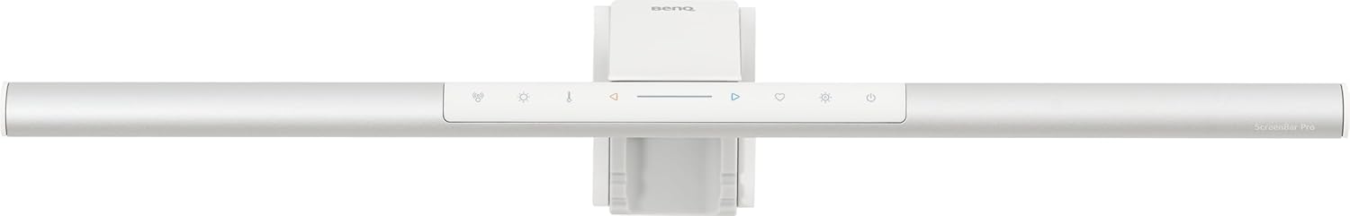 BenQ ScreenBar Pro LED Monitor Light Bar (Silver)- Ultrawide Lighting, Motion Sensor, Adjustable Brightness/Color Temperature, Eye-Care USB-C Monitor Lamp, No Glare, Curved Monitors, Monitor accessory