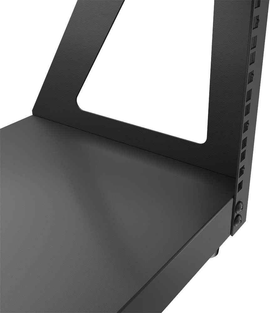 NavePoint 8U 2 Post Server Rack for 19 Inch Equipment, Freestanding Desktop Rack for AV, Networking, Data & IT Devices, Heavy Duty 2-Post Rack 8U 330lbs Weight Capacity, Black