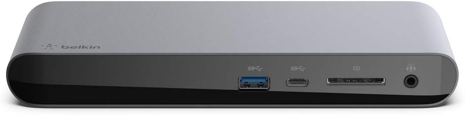 Belkin Thunderbolt 3 Dock Pro w/ Thunderbolt 3 Cable - USB-C Hub - USB-C Docking Station for MacOS & Windows, Dual 4K @60Hz, 40Gbps Transfer Speed, 85W Upstream Charging, w/ Ethernet, SD & Audio Ports