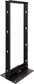NavePoint 25U 2 Post Open Frame Server Rack for 19 Inch Equipment, AV, Networking, Data & IT Devices, 2-Post Rack 25U 661lbs Weight Capacity, Black