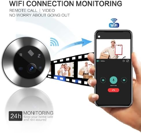 Yunseity 1080P Video Door Viewer, 120° Peephole Camera with 4.3 Inch Color Monitor, Two Way Talk, Night Vision, PIR Motion Detection, Camera Camera System