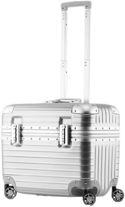 Tool Box Home Metal Toolbox Photography Suitcase Captain's Luggage 18 Inch Makeup Box Travel Storage Box Outdoor Portable Toolbox Tool Storage(Silver)