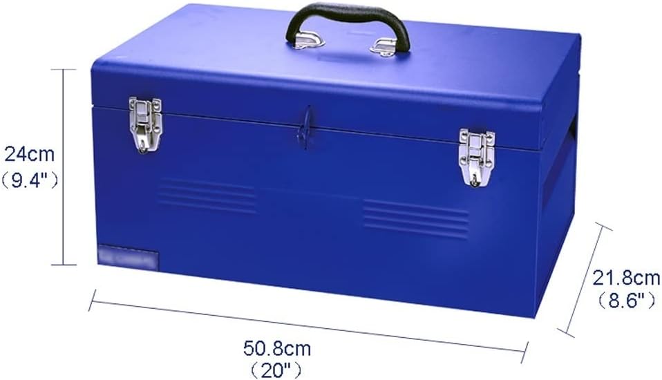 Portable Tool Box Toolbox Industrial Grade Thickened Toolbox Portable Household Toolbox Storage Box with Alloy Lock (Blue) Small Parts Box (Color : B)