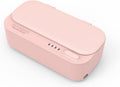 TXTC Small Ultrasonic Cleaner Solution Rechargeable Jewelry Cleaner,Ultrasonic Washing Machine for Jewellery, Watch, Glasses Cleaning,with Jewelry Basket-430ml (Color : Pink)