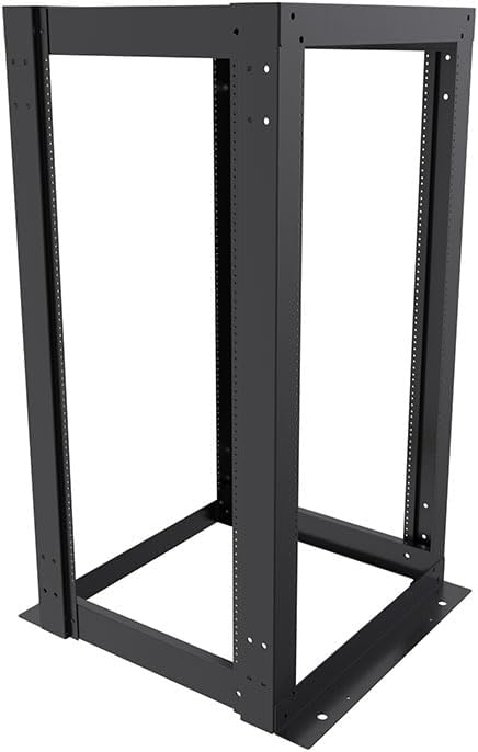 NavePoint 25U 23-inch Width 4-Post Frame Rack Open Frame Rack with Threaded for 23-Inch Equipment, Server Rack 881 lbs Weight Capacity, Floor Mount, RU Markings