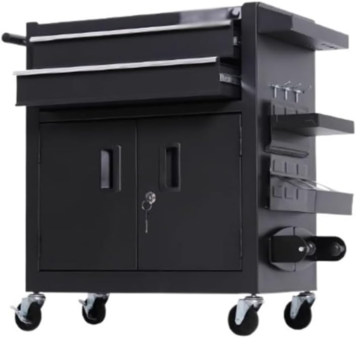Tool Box Auto Repair Tools, Carts, Toolboxes, Tattoo Workstations, Workshops, Mobile Metal Tool Cabinets (Black) Tool Storage