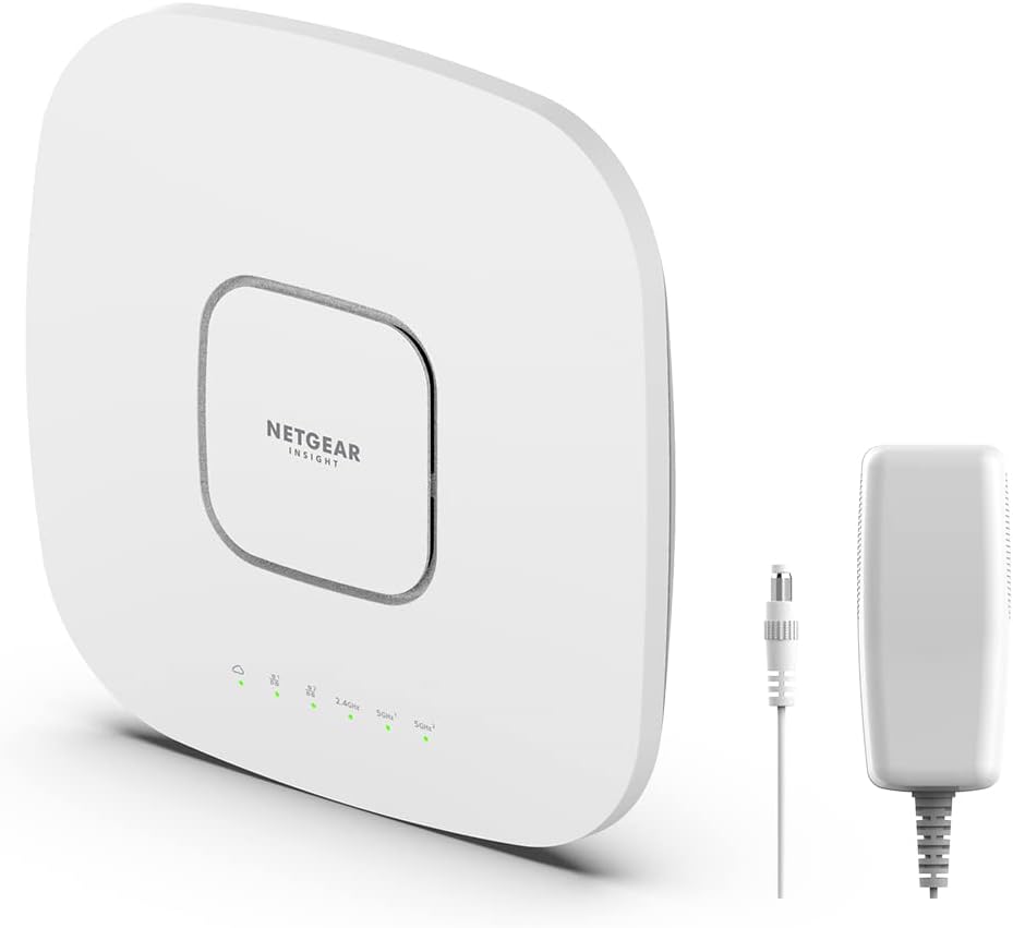NETGEAR Cloud Managed Wireless Access Point (WAX630PA) - WiFi 6 Dual-Band AX6000 Speed | Up to 600 Client Devices | 802.11ax | Insight Remote Management - , White (Renewed)
