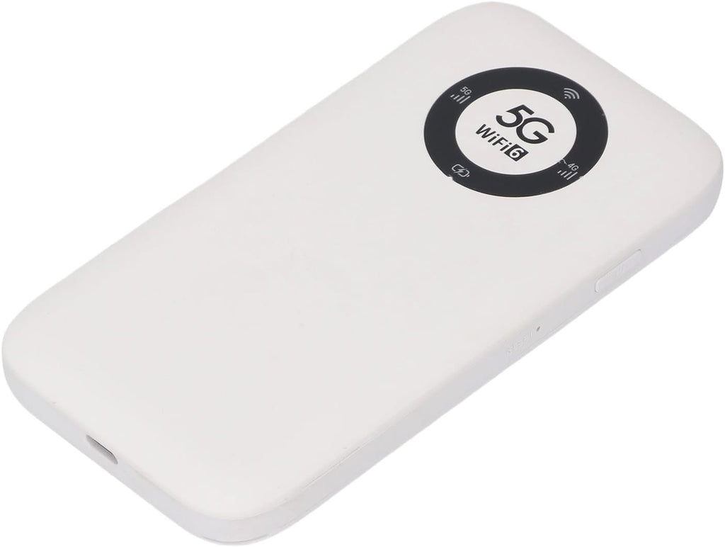 5G Mobile Hotspot, WiFi 6 16 Users Portable Wireless Router with SIM Card Slot and 7100mAh Battery, for Travel Business Outdoor Use (White)