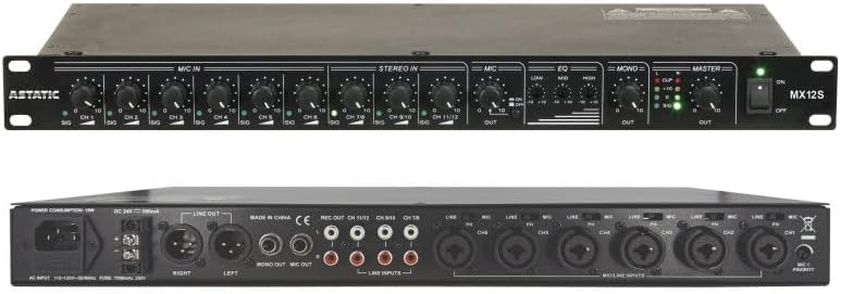 CAD Audio MX12S 12 channel Stereo Mixer - 1U rack mount