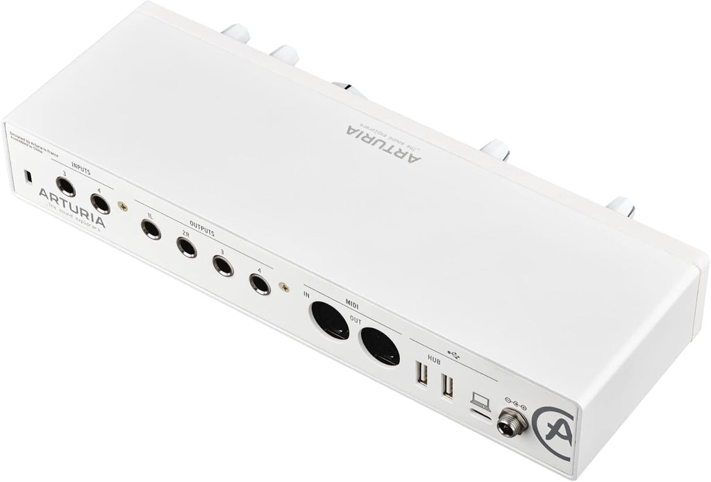 Arturia - MiniFuse 4 - Compact USB Audio & MIDI Interface with Creative Software for Recording, Production, Podcasting, Guitar - White