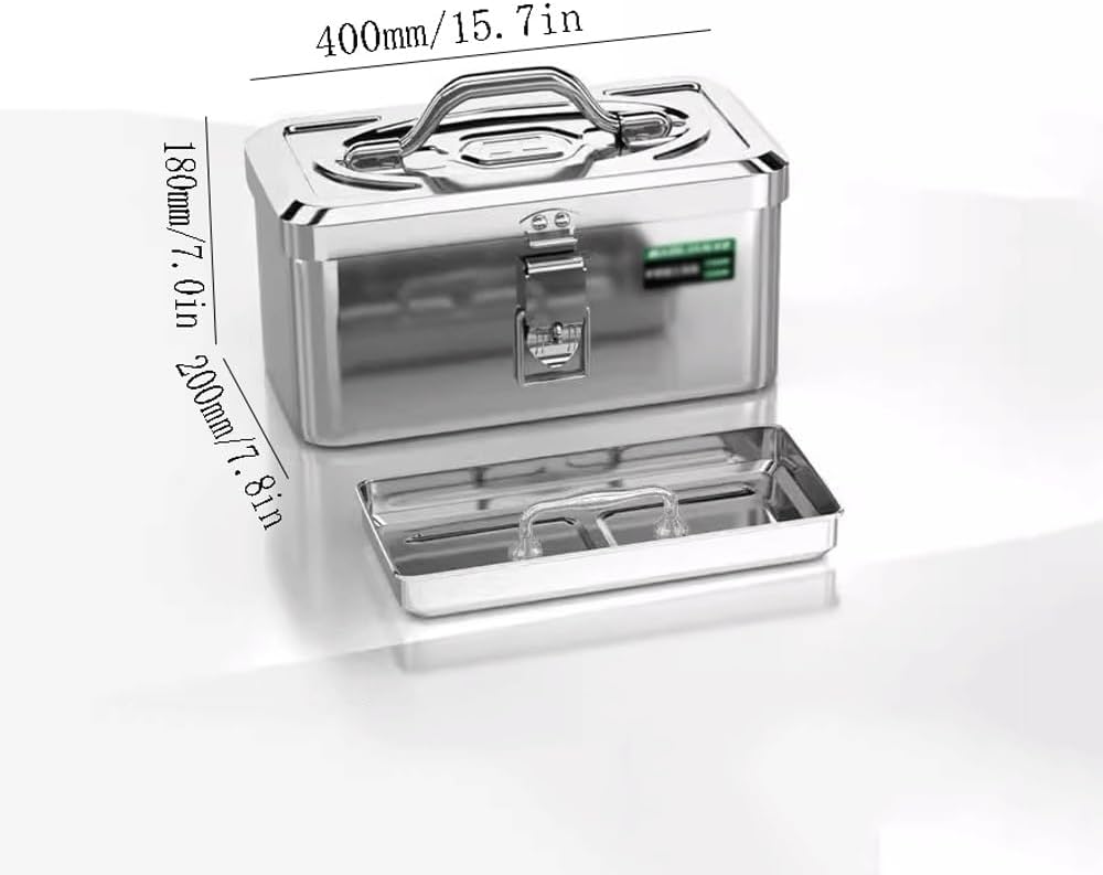 Tool Box Stainless Steel Toolbox Industrial Grade Storage Box Car Maintenance Box Multifunctional Thickened Electrical Box Outdoor Emergency Box Tool Storage