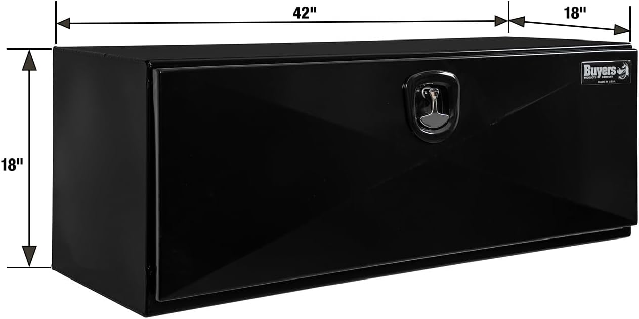 Buyers Products 1752810 Black Steel Pro Series Steel Underbody Truck Box, Toolbox for Utility Heavy Duty Work Vehicles 48x18x18 Inch, Toolbox for Utility Heavy Duty Work Vehicles