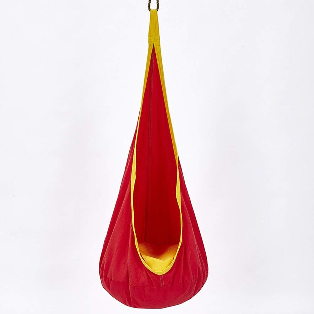 Indoor Baby Swing, Kids Swing Hammock Pod Chair, Outdoor and Indoor use Inflatable Hammock Chair Sensory Seat,red