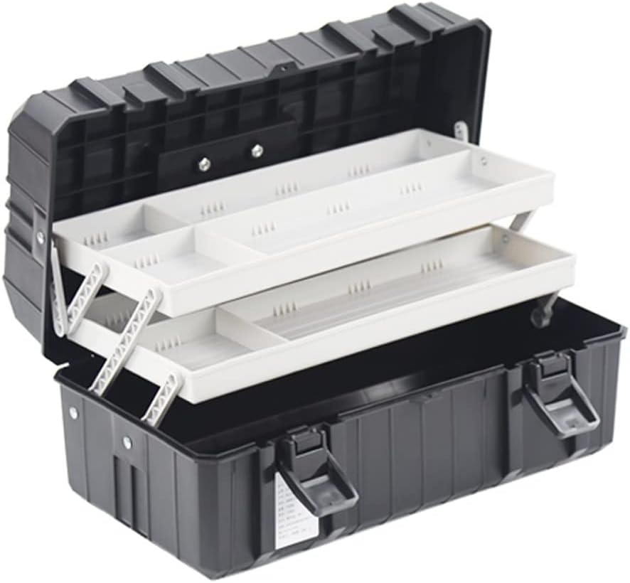 Portable Tool Box Multifunctional Portable Tool Storage Box Three-Layer Folding Hardware Plastic Tool Box Household Tool Parts Storage Box Small Parts Box (Color : B)
