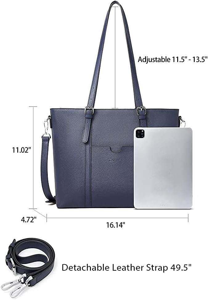 BOSTANTEN Leather Laptop Bag Work Tote for Women Shoulder Handbag Briefcase 15.6 inch Satchel Computer Bag