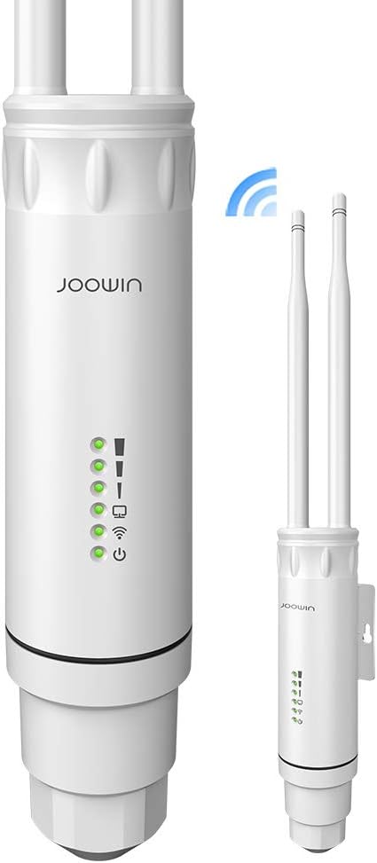 AC1200 High Power Outdoor Wireless Access Point Weatherproof WiFi Range Extender with POE Dual Band 2.4G&5.8GHz 802.11AC Wireless WiFi Access Points/Repeater/Router/Bridge Mode, 2x5dBi Antenna