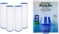 Future Way 4-Pack Pool Filter Cartridges Bundle with Pool RX 6 Month 20k Gallon Algaecide Blue