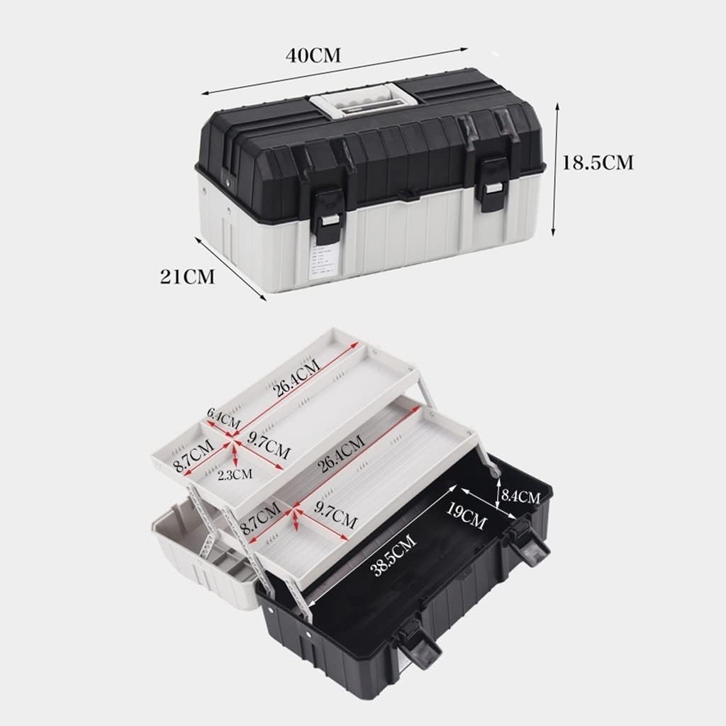 Portable Tool Box Multifunctional Portable Tool Storage Box Three-Layer Folding Hardware Plastic Tool Box Household Tool Parts Storage Box Small Parts Box (Color : B)