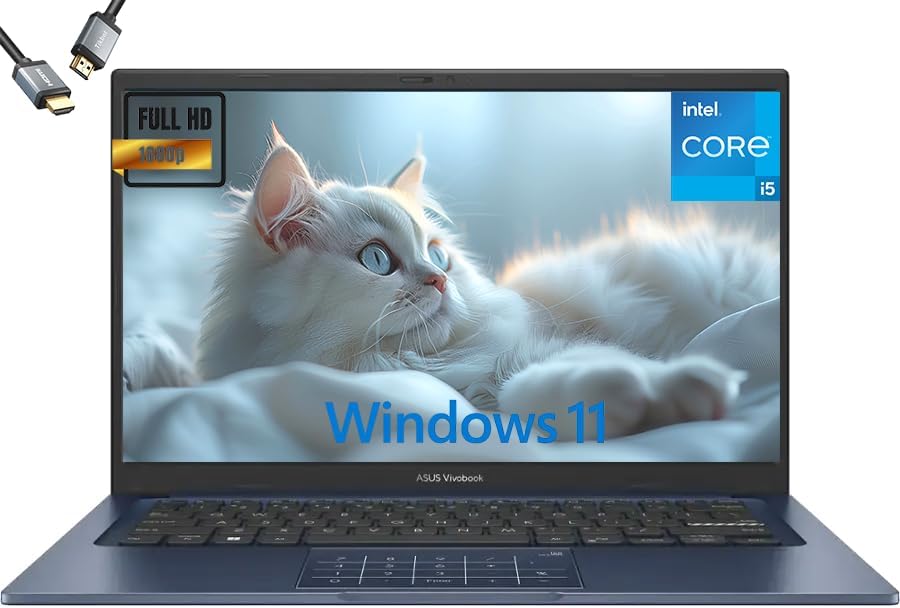 ASUS Vivobook 14(2026), 14', FHD Slim Laptop, Intel 13th Core i5-1334U, UHD Graphics, Privacy Camera, Bluetooth5.1, Windows 11 H, Quiet Blue, W/HDMI (16GB RAM | 2TB SSD)