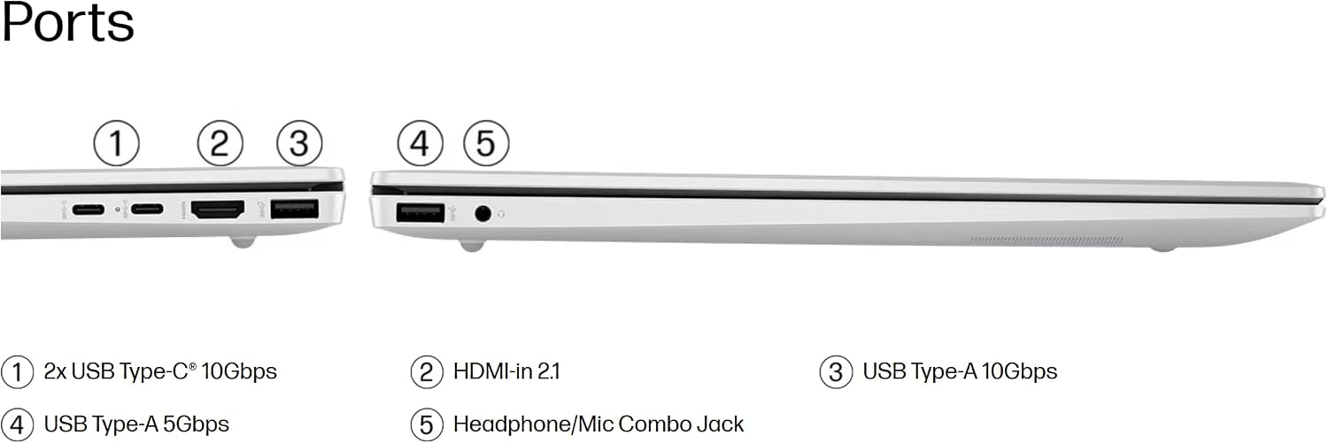 HP Omnibook 5 16' Copilot+ AI Laptop - AMD Ryzen AI 7 (50 Tops) - 2K (1920 x 1200) Touchscreen - Backlit Keyboard - 16GB Memory - 1TB SSD – Windows 11 – W/128GB Portable SSD