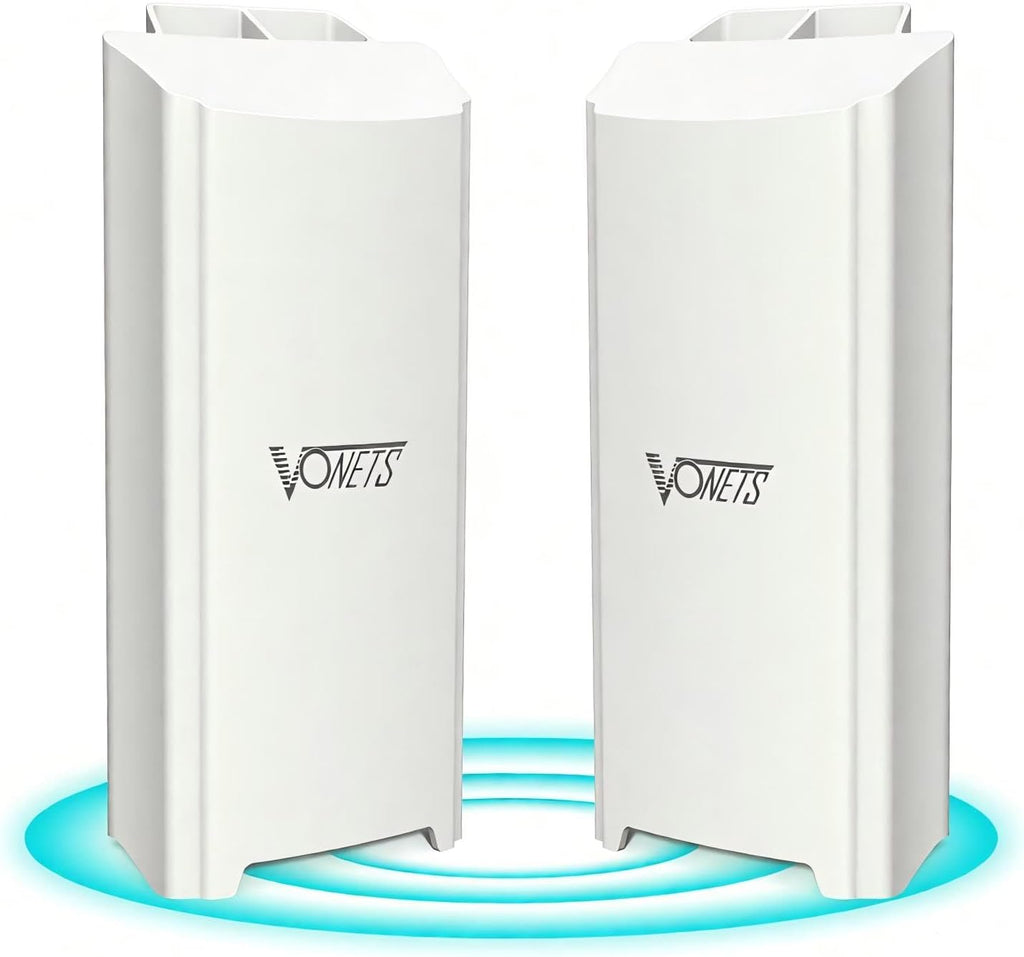 VONETS Outdoor Gigabit Wireless Bridge WiFi Router, Point to Point Long Range WiFi Extender, Wireless Access Points, PoE High Power, Waterproof, for Surveillance Camera, Farm, 1 Pair VBGO-5G