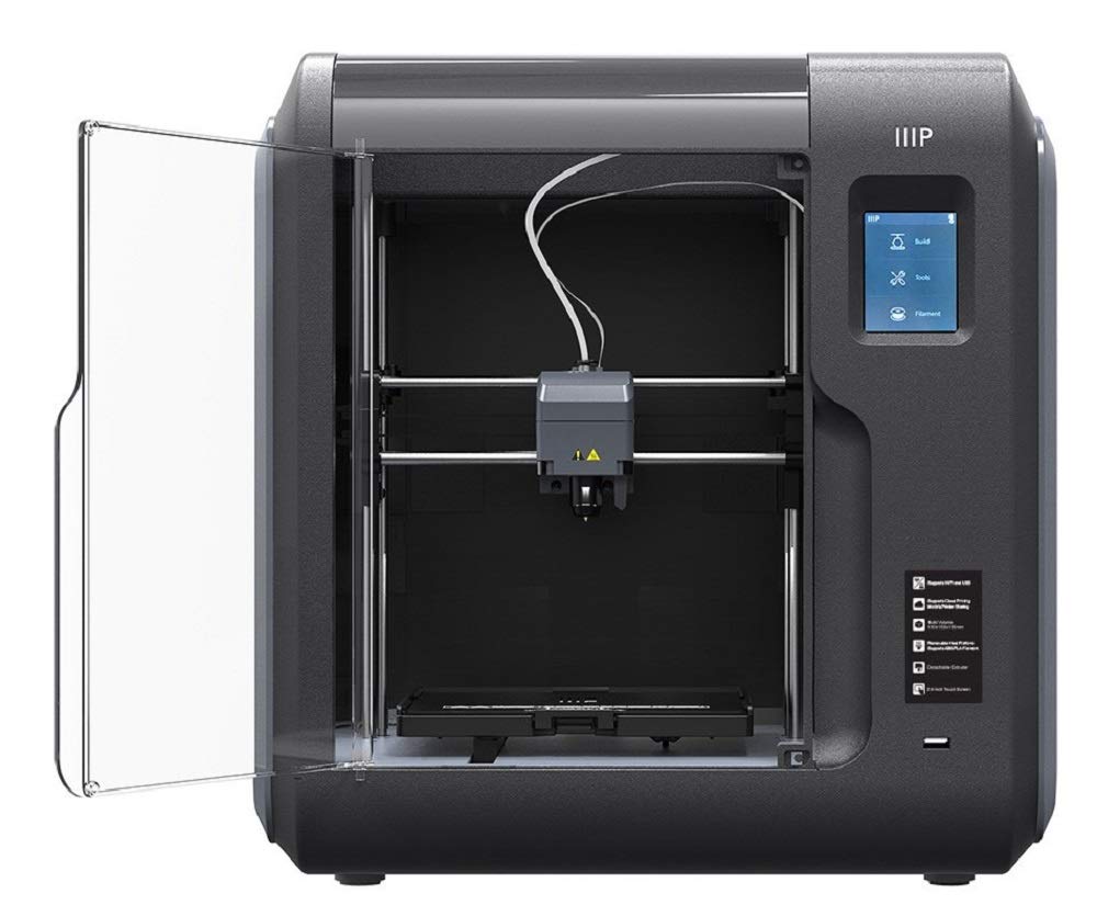 Monoprice Voxel 3D Printer - Fully Enclosed with Removable Heated Build Plate (150 x 150 x 150 mm) Touch Screen, 8GB And Wi-Fi, Black/Gray, Large