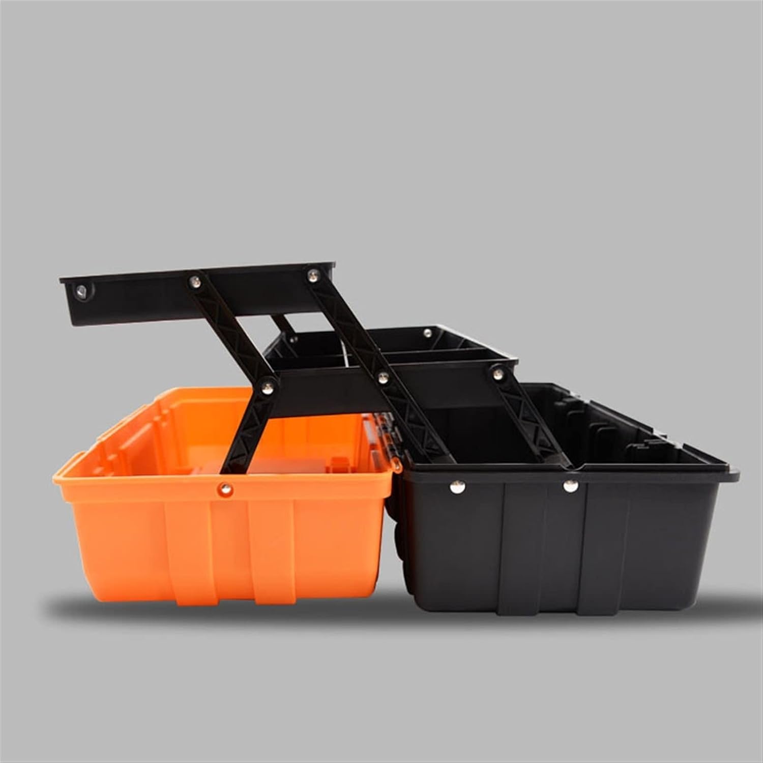 Portable Tool Box Household 3-Layer Folding Box Portable Hardware Tool Box Multifunctional Storage Box Maintenance Tool Box Office Storage Box Small Parts Box (Size : 17 inch)