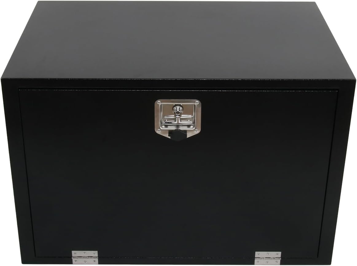 36'' Inch Steel Underbody Truck Tool Box & T-Handle Latch Heavy Duty For Trucks Trailers RV ATV Pickup Trucks Flatbeds Organization Storage Job Tool Chest -36'(L) x 24'(W) x 24'(H) Black