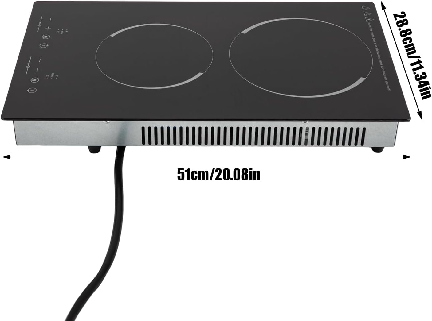 Electric Ceramic Cooktop 110V Built-in Electric Stove Top Induction Radiant Cooktop Sensor Touch Control 2/3/4 Burners 9 Power Levels, 120 Min Timer for Home All Cookware (2 Burners)