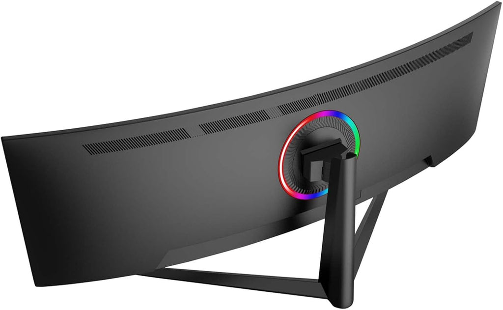 Gawfolk 45 inch Ultra-Wide Curved 1500R Gaming Computer Monitor, DQHD(5120×1440) PC Screen, 185Hz, 1MS, FreeSync, 120% sRGB, Built-in Speaker, HDMI2.1 & DP1.4, Compatible Wall Mount 100 * 00mm- Black