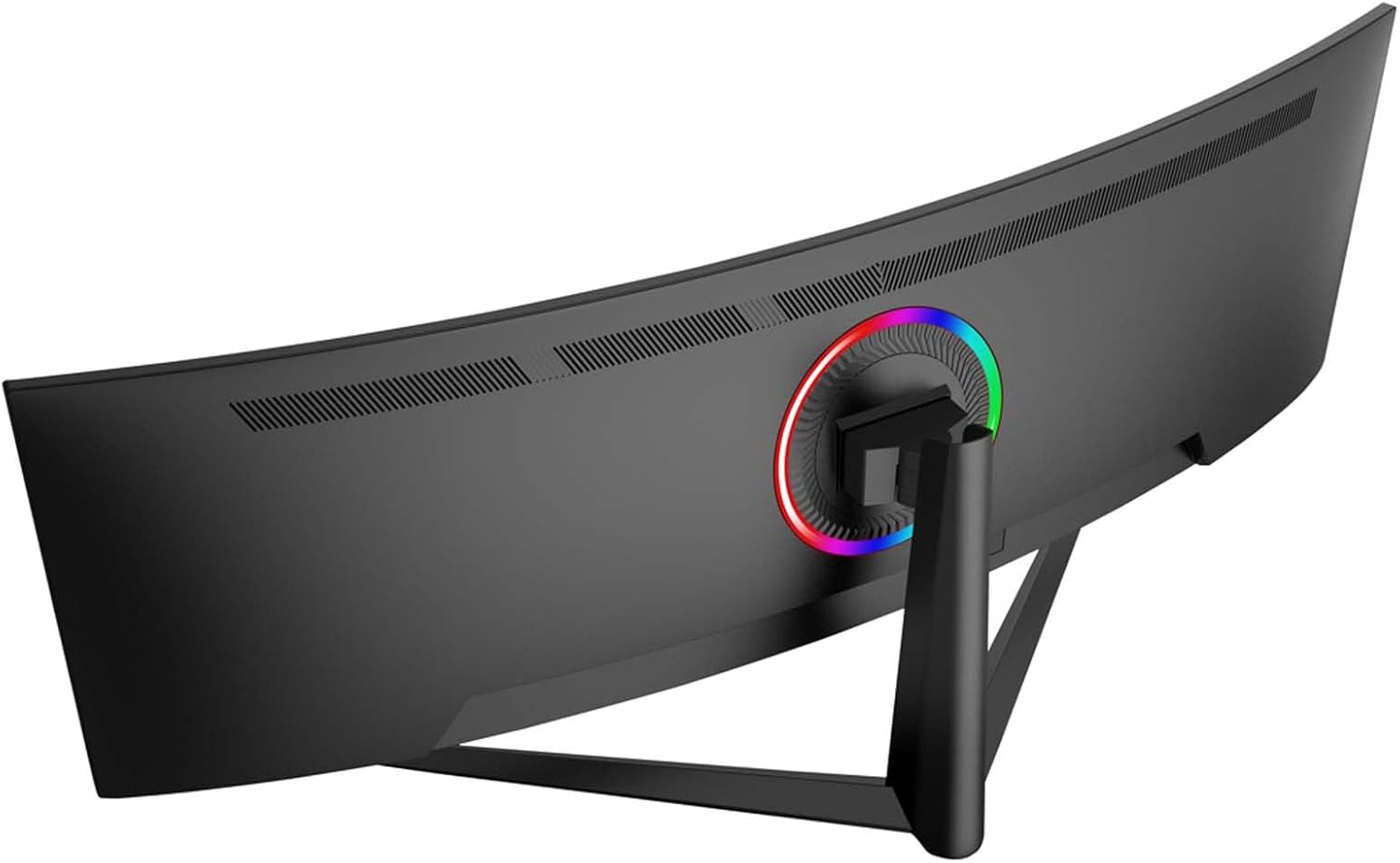 Gawfolk 45 inch Ultra-Wide Curved 1500R Gaming Computer Monitor, DQHD(5120×1440) PC Screen, 185Hz, 1MS, FreeSync, 120% sRGB, Built-in Speaker, HDMI2.1 & DP1.4, Compatible Wall Mount 100 * 00mm- Black