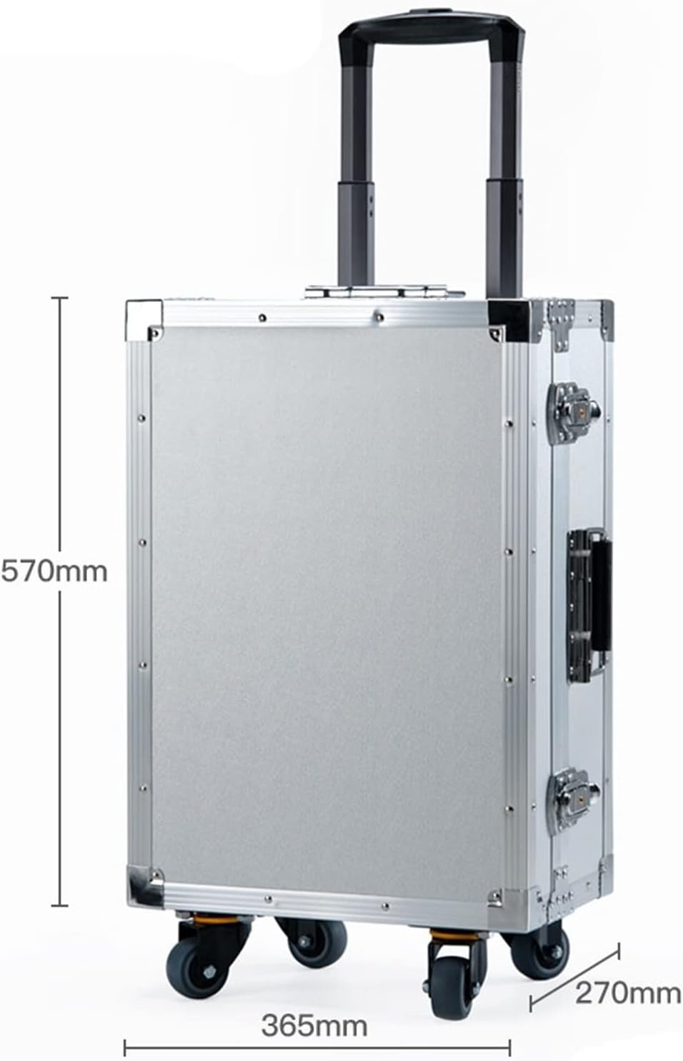 Portable Tool Box Tool Box Portable Rolling Upright Cart Tool Box Aluminum Hard Tool Box with Telescopic Handle Tool Trolley Case Small Parts Box (Color : Brass, Size : M)